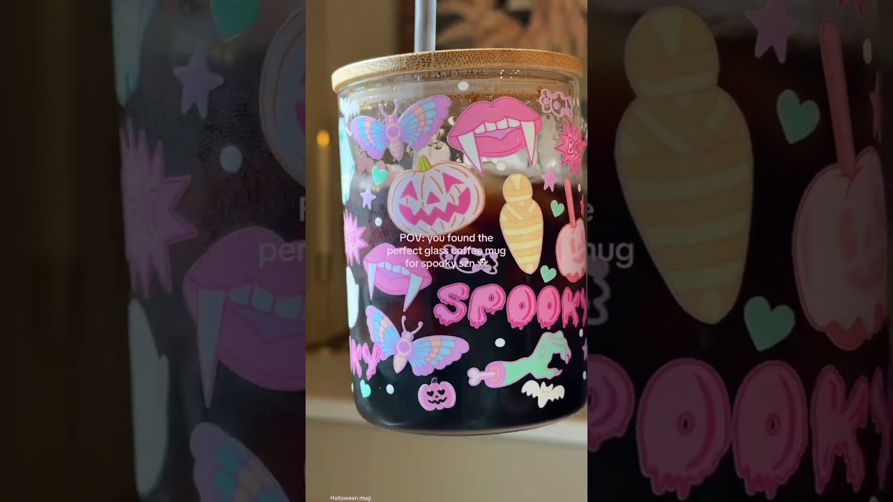 The perfect pink glass mug for Halloween 👻🎀 Hooray! 
