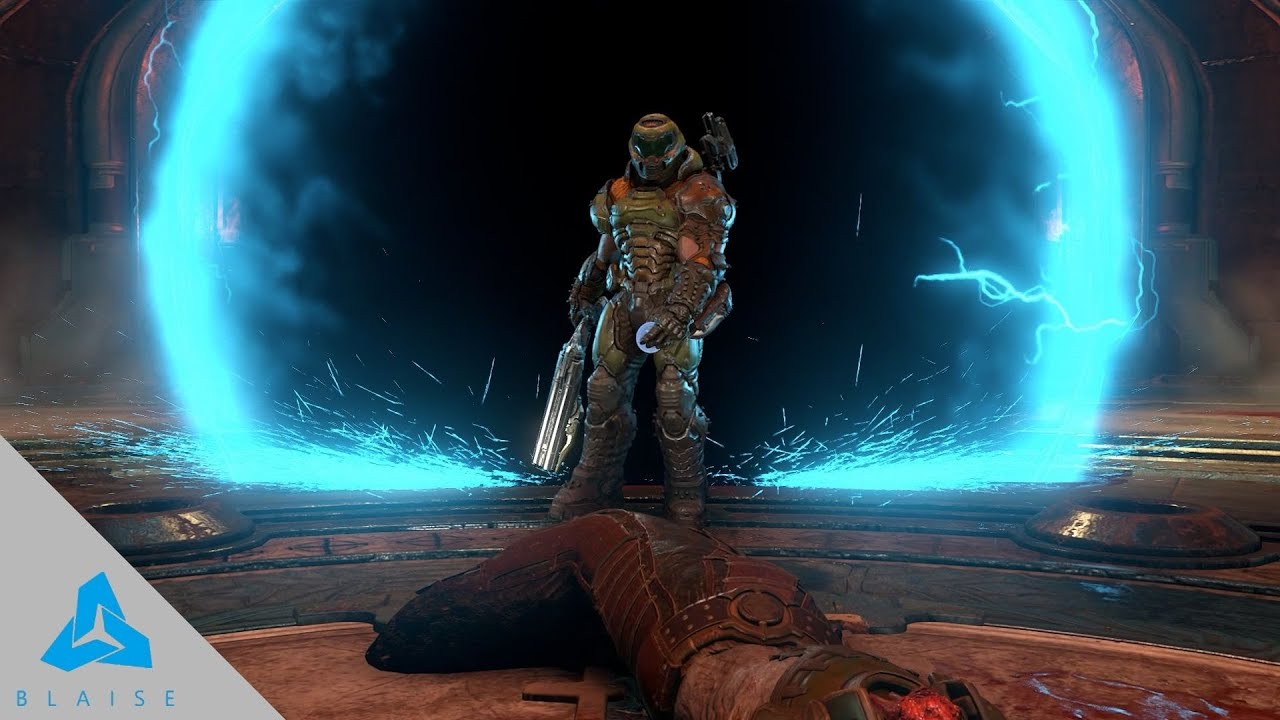 Doom Slayer kills the final hell priests scene.