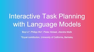 Interactive Task Planning with Language Models