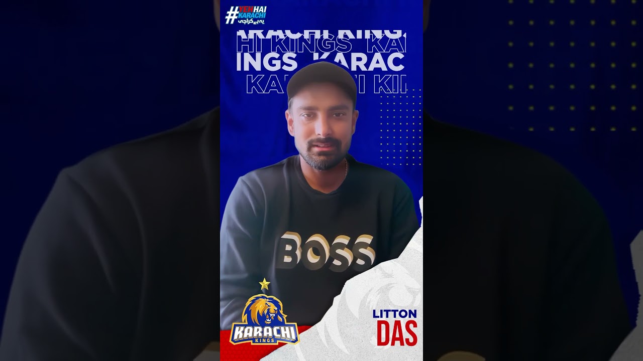 Hello Karachi Kings fans!🤩👋Litton Das has a special message for you all! Check out what he says 💙❤️