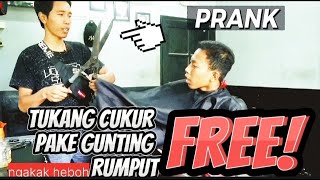 SALON || HAIR CUTTING PRANK | USING GRASS CUTTERS. Makes you laugh.