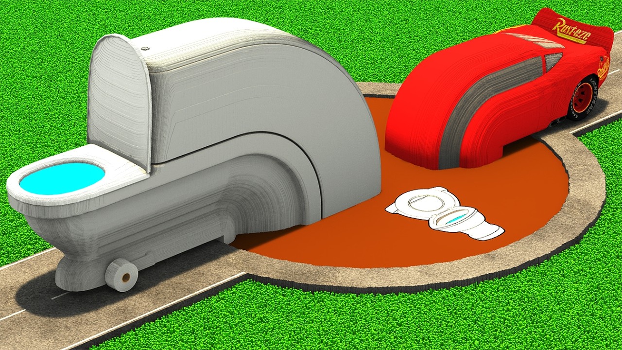 LONG CARS vs TOILET PORTAL in Teardown