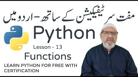 162 -  Python - Lesson 13  -  Functions || In Urdu