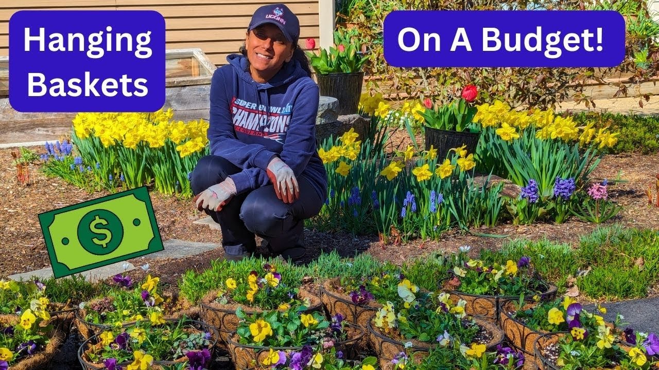 How To Make Spring Hanging Baskets 🌿 Budget Friendly | Shopping My Yard ...