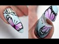 STEP by STEP draw a BUTTERFLY on the nails