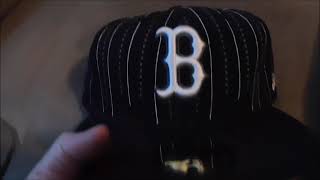 Boston Red Sox New Era Pinstripe Fitted Hat Unboxing