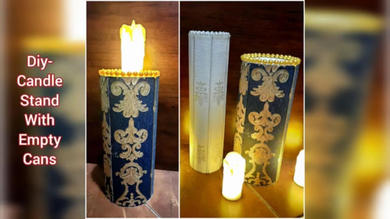 DIY Candle Stand made with Empty Cans DIY Candle holders Home Decor Ideas Sparky Designs