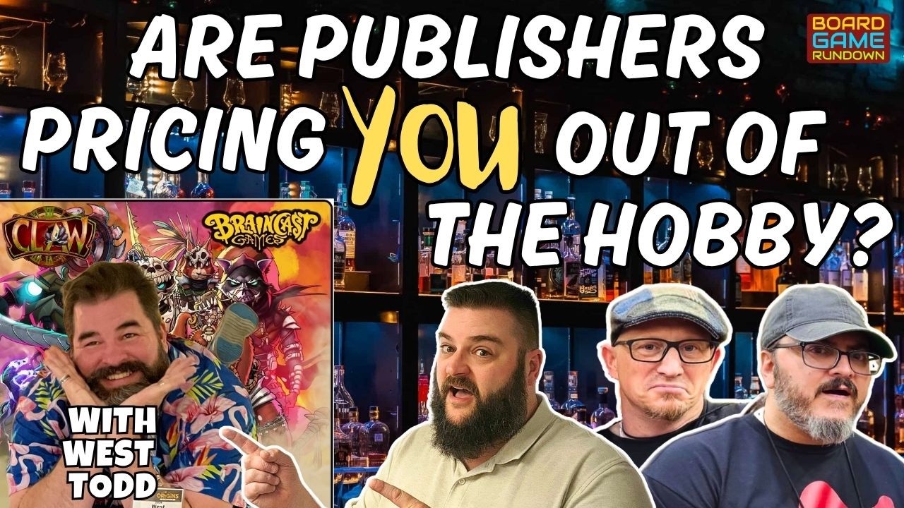 Why are board games so expensive? Are they priced TOO DAMN HIGH? Are publishers trying to price you out of the hobby? Or, are you paying $700 for ALL OF THE EVERDELL YOU WILL  EVER NEED? We have industry veteran West Todd on the show for this interesting discussion so you won't want to miss it!  West brings, development, design, publishing and content creation experience to the conversation. While you're here make sure to check out West's current project which will hit crowdfunding next year - CLAW the board game. 
https://boardgamegeek.com/boardgame/387827/claw
https://www.braincastgames.com/

#top5
#whiskeywednesday
#boardgamerundown
#gencon
#kickstarter
#livestream
#gamenight
#boardgamegeek

🎙️ New to streaming or looking to level up? Check out StreamYard and get $10 discount! 😍 https://streamyard.com/pal/d/6173514153394176