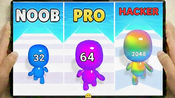 NOOB vs PRO vs HACKER in Man Run 2048 🏃‍♂️🎮🔥