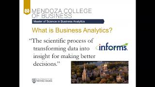 Notre Dame Master's in Business Analytics Overview