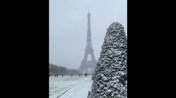 Winter in Paris at the Eiffel Tower