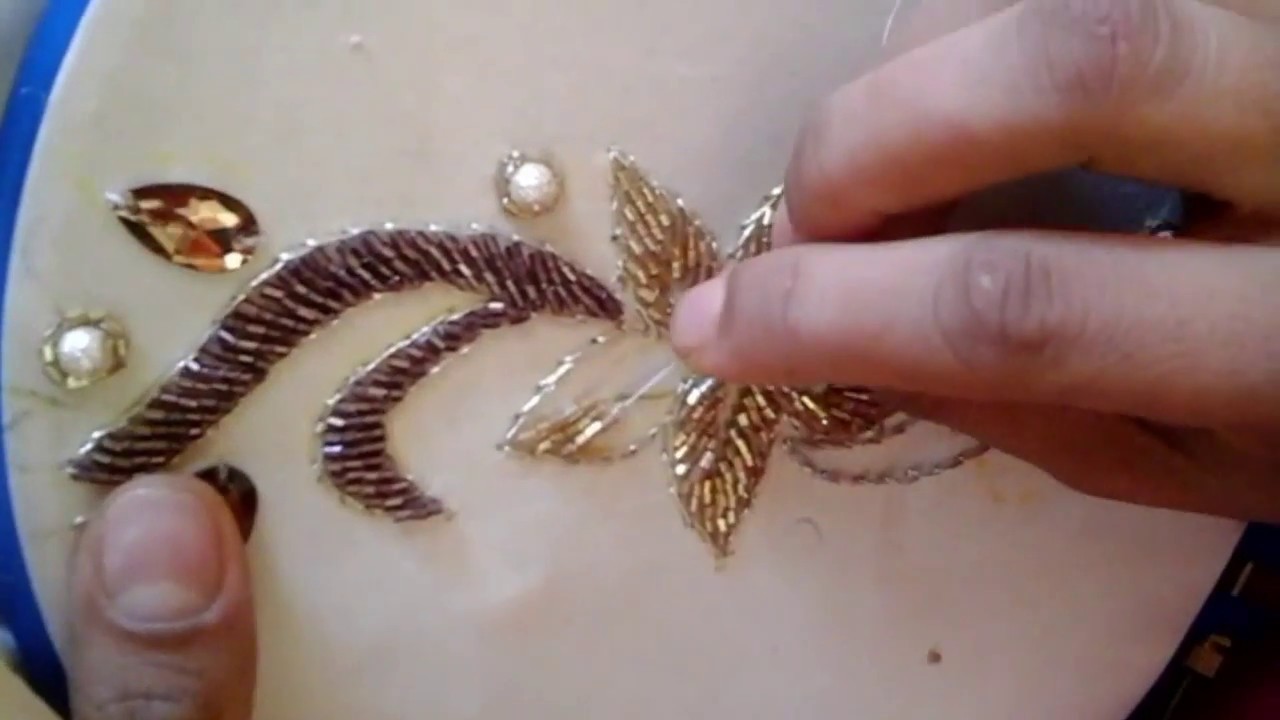 رشمة سهلة للمبتدئات تنبات بالعقيق  دخلي تشوفي طريقةbroderie #broderie #art