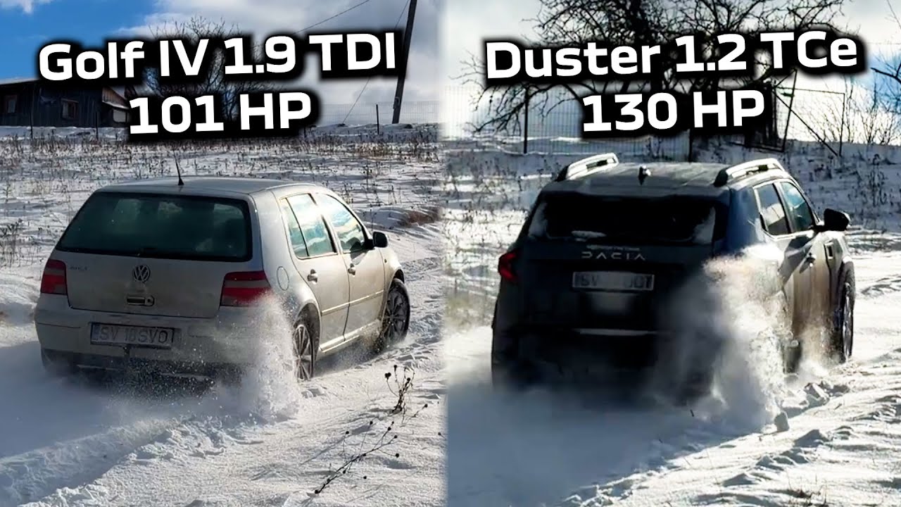 Duster 4x4 vs VW Golf IV 4Motion Snow Offroad