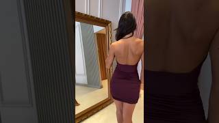 Must-See Jumbo Fashion Stunning Glam Looks Dysis Plum Cowl-Neck Ruched Bodycon Mini Dress