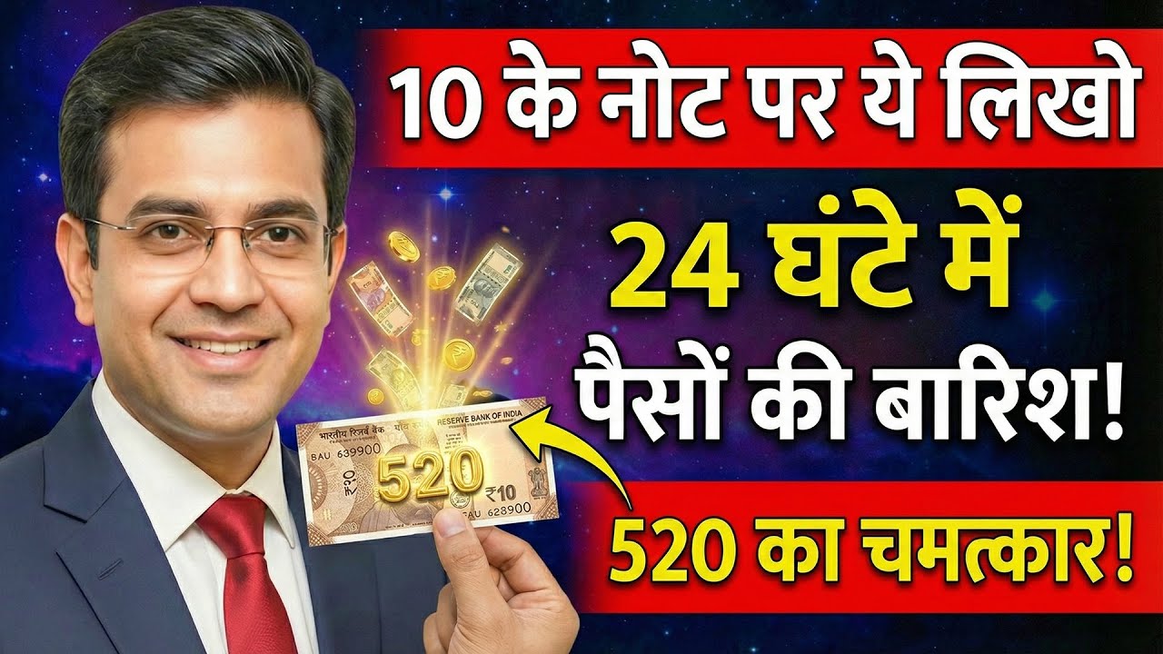 10 रुपये के नोट पर ये 'Number' लिखो... 24 घंटे में पैसों की बारिश होने लगेगी | 520 Money Frequency