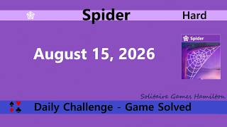 Microsoft Solitaire Collection | Spider Hard - August 15, 2026 | Daily Challenges screenshot 3