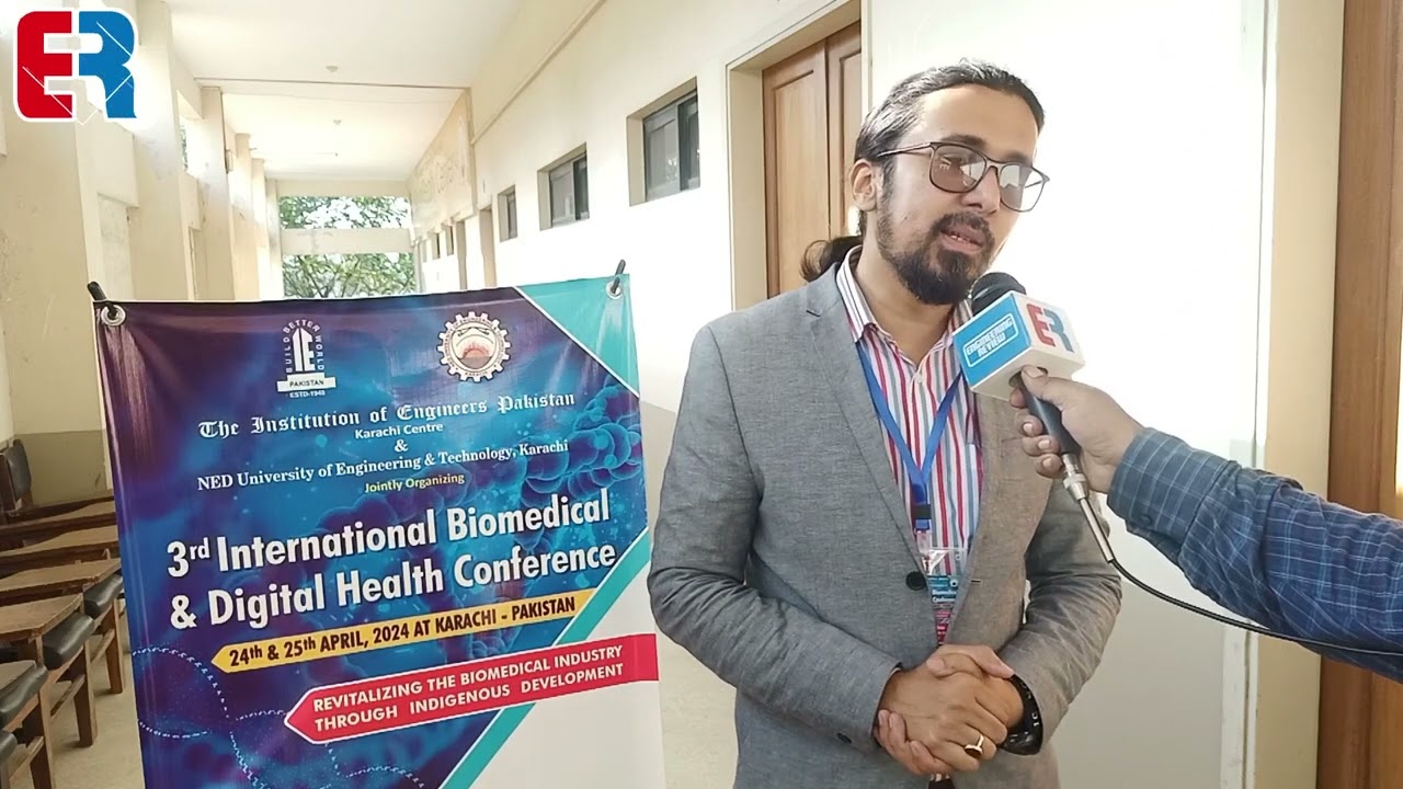 Ahsan Abbas at NED University's 3rd International Biomedical and Digital Health Conference.