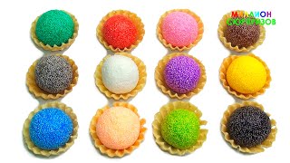 Шариковый пластилин для детей | Капкейки Мороженое из пены | Учим цвета на русском язике для деток
