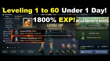 Black Desert Mobile Level Up 1 to 60 in Less then 1 Day & Get 1800% More EXP!