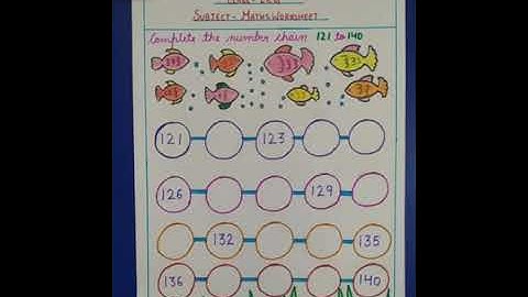 Complete the number chain from 121 to 140 (LKG, Maths) | KIDZ MILLENNIUM SCHOOL, ROORKEE