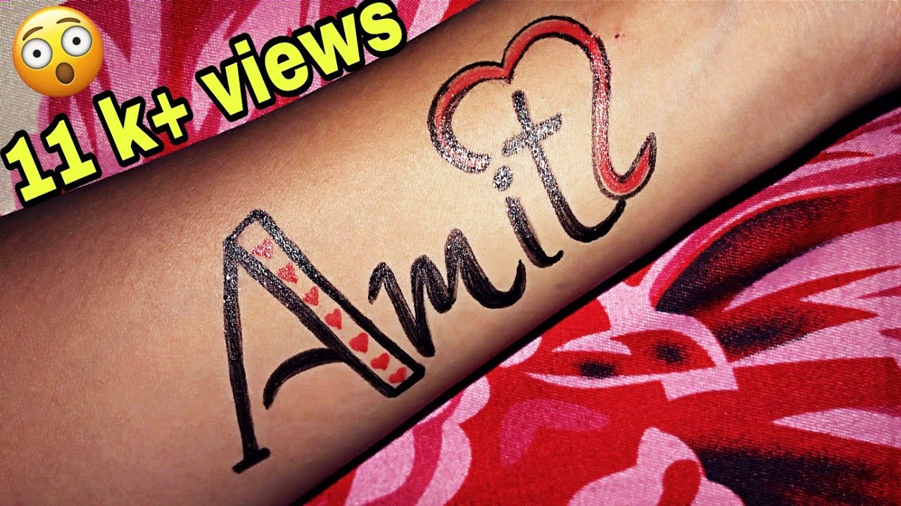 Amit Name Tattoo with Love Birds  Time Lapse  YouTube