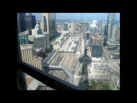 Otis High Speed Glass Elevators At Cn Tower Toronto Ontario Canada
