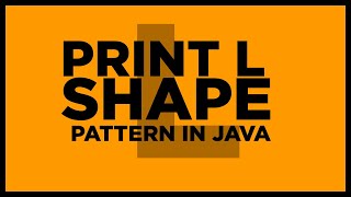 Alphabet L pattern in java