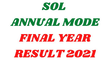 SOL ANNUAL FINAL YEAR  RESULT DECLARED  #1