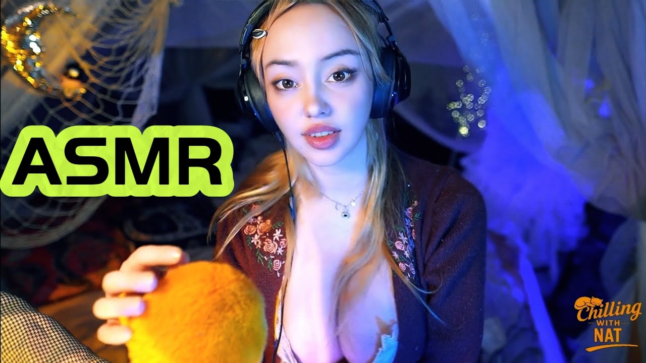ASMR Bedtime Story with Fluffy Mic Massage, Whispers, Kisses & Soft Echo  Relaxing Roleplay