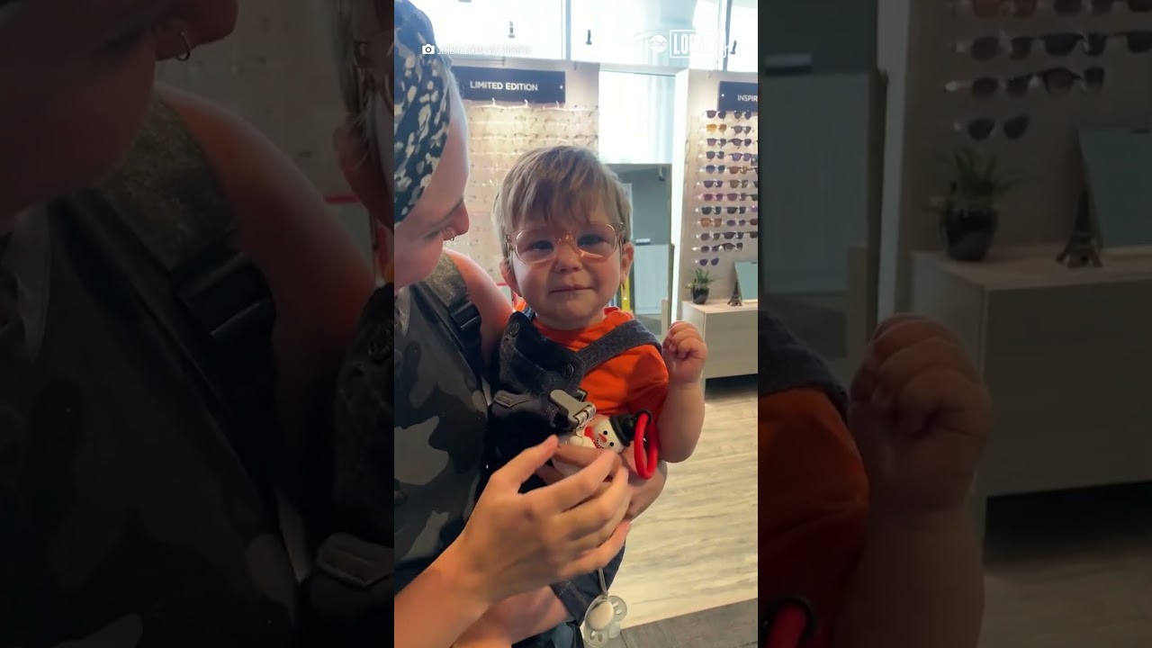 Boy overwhelmed after seeing clearly for first time