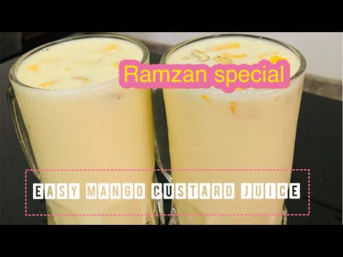 quick and easy mango custard juice recipe...