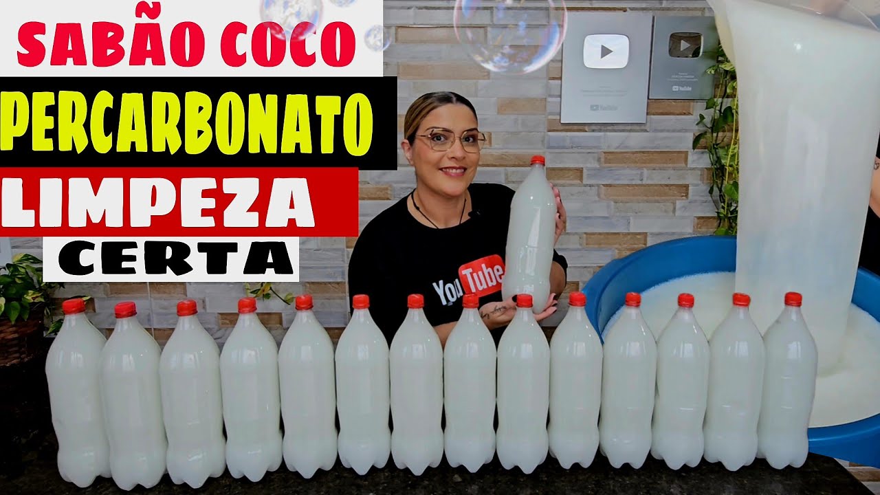 😱Sabão Líquido de Coco com Percarbonato Usando Apenas 1 Litro de Óleo!😱🤑