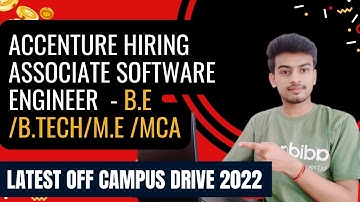 Accenture Hiring Associate software engineer | Job Vacancy | Latest Off Campus Drive 2022 | Apply