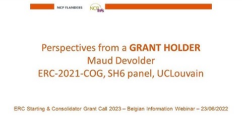 Jun 2022 – Maud Devolder (ERC Consolidator grant Holder, 2021 call)