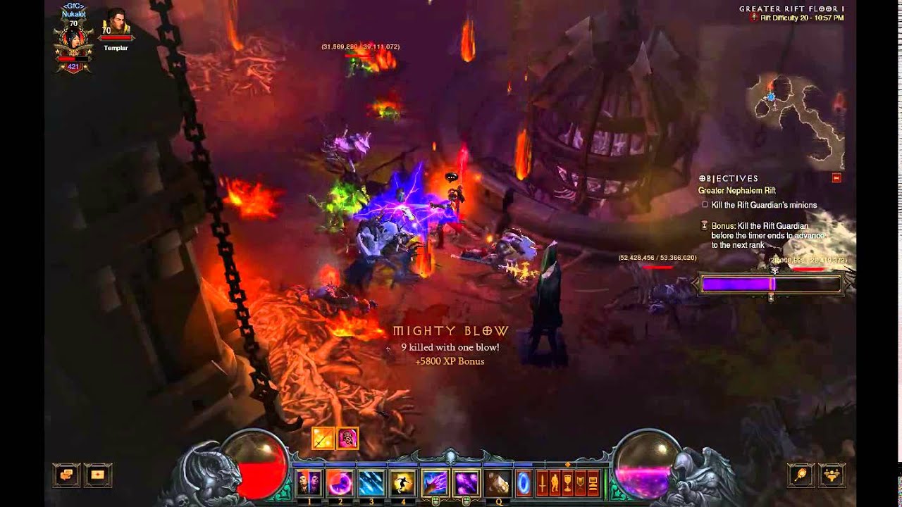 Diablo 3 level 20 G-Rift HARDCORE Wizard