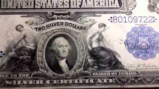 1889 $2 Silver Certificate with Lyons & Roberts Very Fine condition. FR249