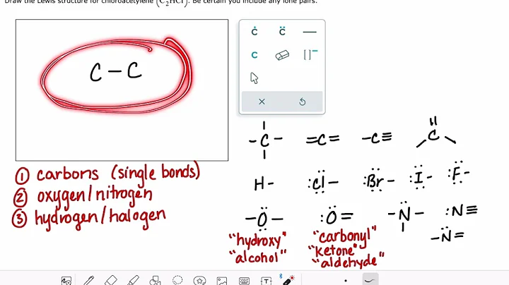 ALEKS: Drawing Lewis structures for simple organic compounds