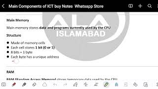 Main Memory | Information and Communication Technology (ICT) | Short Clip