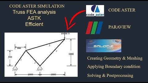 Truss member stress analysis using code aster|salome meca tutorials|paraview tutorial|tutorial 67