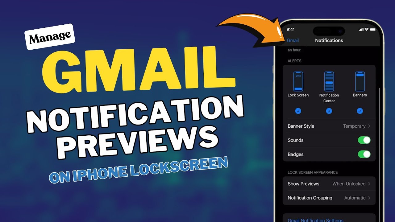 How to Hide/Show Gmail Notification Previews on iPhone Lockscreen (iOS 18)
