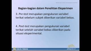 Penelitian Eksperimen Penelitian Eksperimen