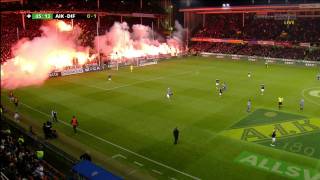 AIK - DIF SvFF Protest Tifo + Bengal Inferno 19/9 2011