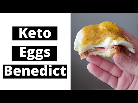 easy-keto-eggs-benedict-│delicious-hollandaise-sauce-with-poached-eggs,-biscuit-and-canadian-bacon