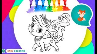 Princess 👸 kitty 🐈 coloring! Little kitty! Kitty with a crown!! With sparkles! for girl
