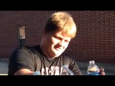 Man chugs 3 water bottles in 5 seconds!