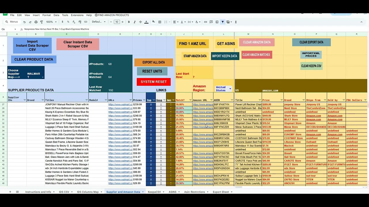 This Spreadsheet Sources Amazon Products from any Supplier