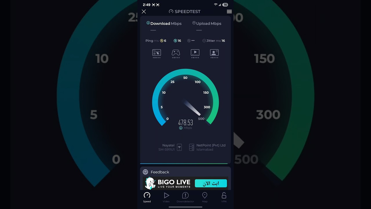 Nayatel Speedtest 500+ Mbps