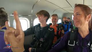 Leslie jumping out a perfectly good airplane