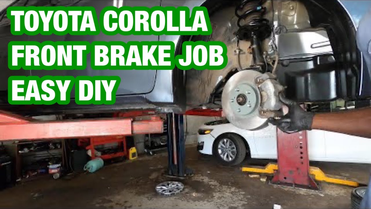 Toyota Corolla front brake replacement easy DIY - YouTube