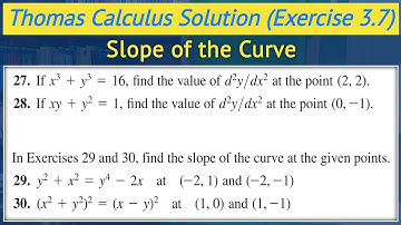 Thomas calculus exercise 3.7 Q27 to Q30 | Implicit differentiation dy/dx urdu hindi || Lec 62